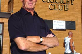 Brian Standing at his beloved St Annes Cricket Club.