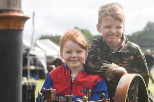 Summer and Charlie Pendlebury, aged seven and nine at the 13th Annual Fylde Vintage, Steam and Farm Show