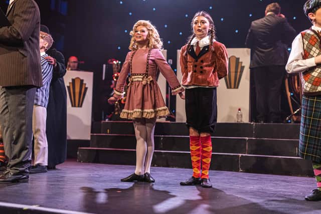 Lola Shaw as Little June and Annie Dawson as Louise in the Christie production of Gypsy