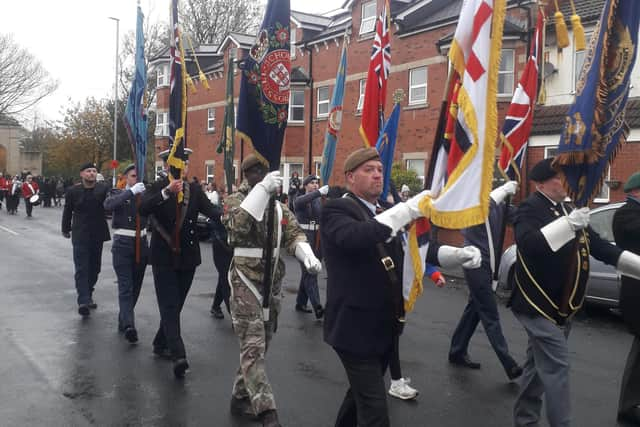 Standards to the fore - Fleetwood's Remembrance Day parade