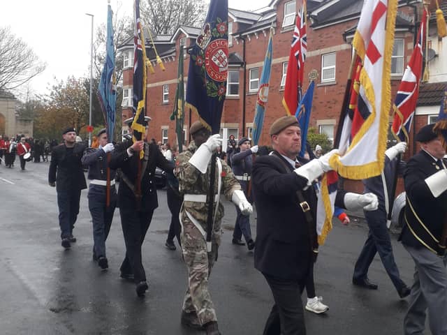 Standards to the fore - Fleetwood's Remembrance Day parade