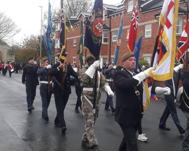 Standards to the fore - Fleetwood's Remembrance Day parade