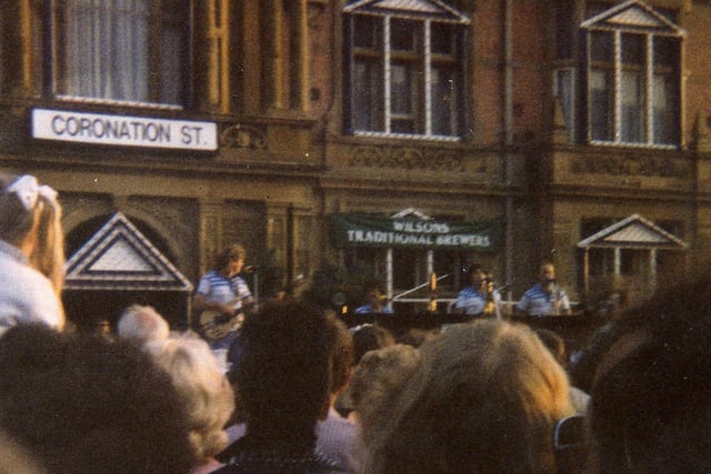 Blackpool Illuminations switch on 1983. The Magic Showband performing outside Blackpool Town Hall in the lead up to the switch on by the cast of Coronation Street
