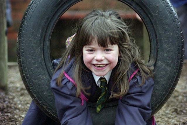 Playground games at St John Vianney School, Blackpool - this is Ella Rembowski when she was six
