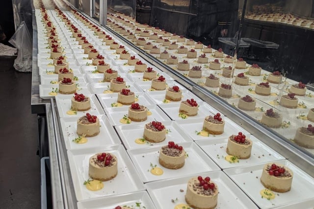 Just desserts ... a line of puddings about to be served to passengers