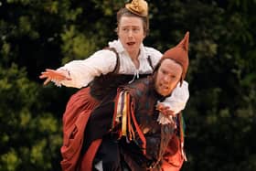 Jonny Warr as Celia and Will Beynon as Touchstone
