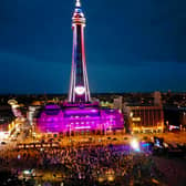 Blackpool Tower and the Golden Mile , Light up for the BBCl  Light up the Nation Show 