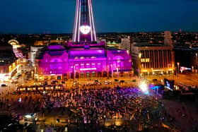 Blackpool Tower and the Golden Mile , Light up for the BBCl  Light up the Nation Show 