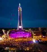 Blackpool Tower and the Golden Mile , Light up for the BBCl  Light up the Nation Show 