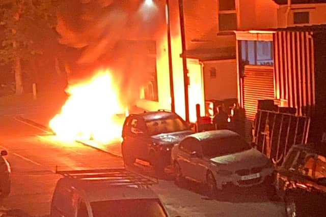 Police are investigation the fire which engulfed a kit car in St Bernard's Road, Knott End on Wednesday, September 14