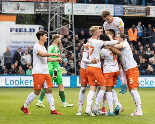 The Seasiders celebrate Gary Madine's equaliser from the penalty spot