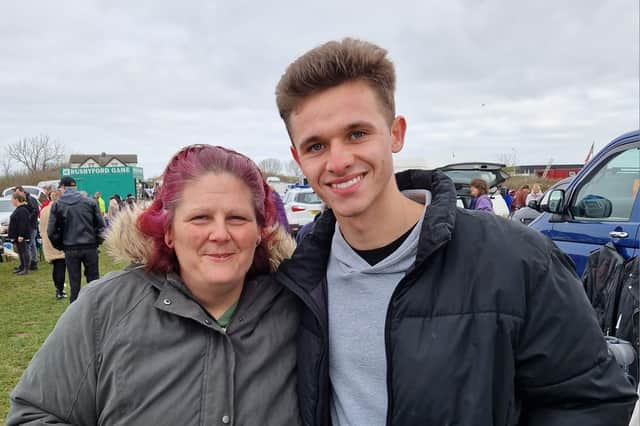 Emmerdale actor Joe-Warren Plant meets Karen Tytherleigh at Norcross Car Boot