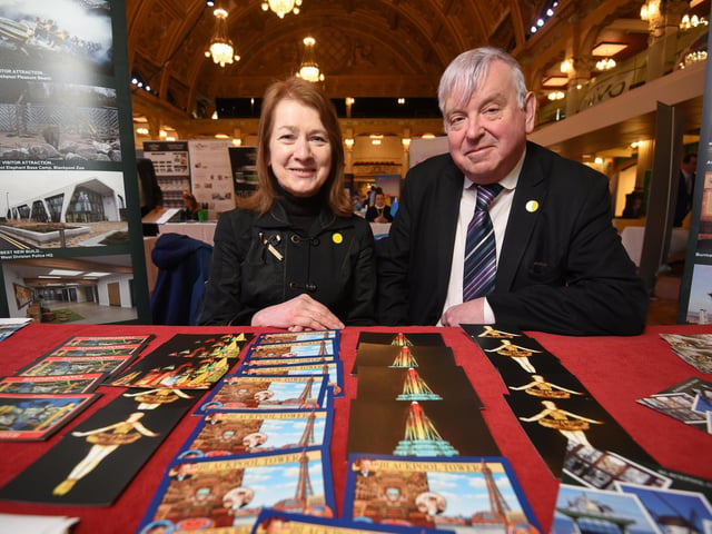 Stay Blackpool expo at the Winter Gardens. Pictured are Joan Humble and Walter Cairns from Blackpool Civic Trust.