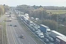The southbound M6 is closed between junctions 28 (Leyland) and 27 (Standish, Parbold)