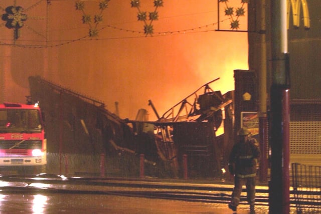 Thick Black smoke covered the promenade as the blaze took hold