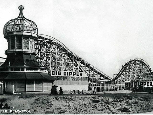 The Big Dipper at Blackpool Pleasure Beach celebrates its centenary this year. Here it is during its opening year.