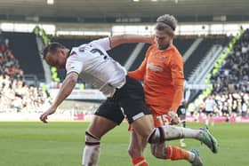 Hayden Coulson could return to Blackpool for a ‘small fee’ after Middlesbrough’s apparent transfer stance emerged. (Photographer Lee Parker / CameraSport)