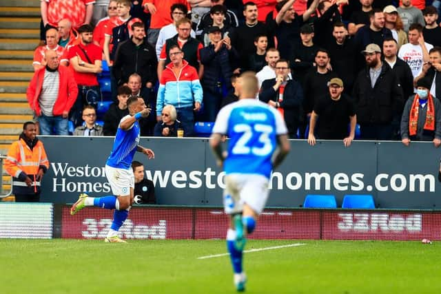 Jonson Clarke-Harris opened the scoring for Posh in the first-half