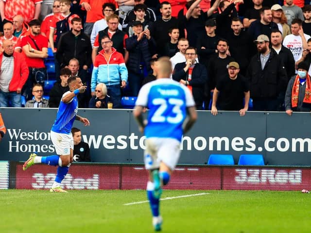 Jonson Clarke-Harris opened the scoring for Posh in the first-half