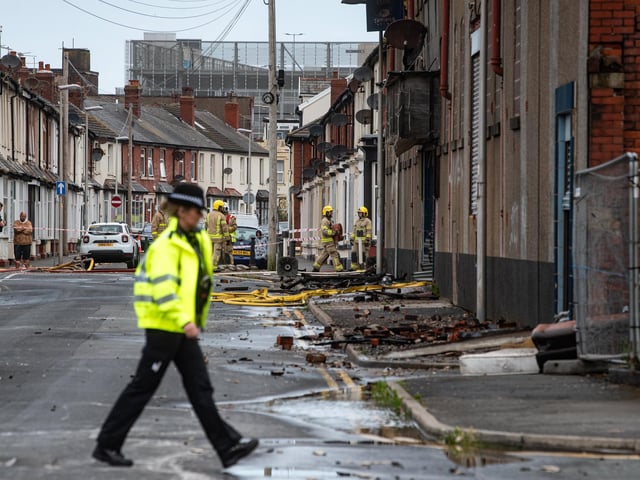 Aftermath of a fire at the Central Club on Kent Road in Blackpool
