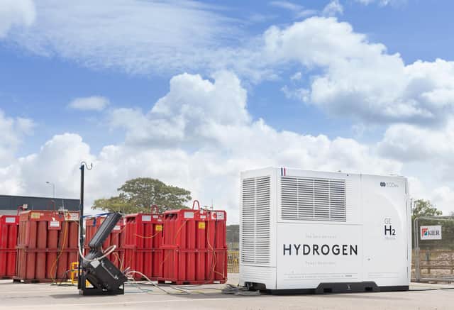The hydrogen powered generator being tried out by Kier Highways on its A585 bypass project in Lancashire