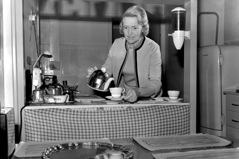 Lady Betty Matthews  first wife of Sir Stanley Matthews, at home shortly after he received his knighthood in 1965