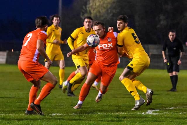 Ben Duffield missed a penalty for AFC Blackpool Picture: Adam Gee