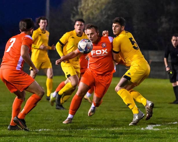 Ben Duffield missed a penalty for AFC Blackpool Picture: Adam Gee