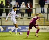 ​Kain Adom made his Coasters debut in Tuesday’s defeat by Boston United Photo: AFC FYLDE