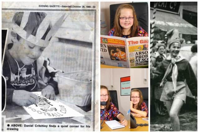Pictured are Katy Seddon when she came to The Gazette for work experience, Dabniel Critchley when he won a colouring competition and Ronnie Troy's mum, Maureen as Noddy in Hills Christmas parade, 1958