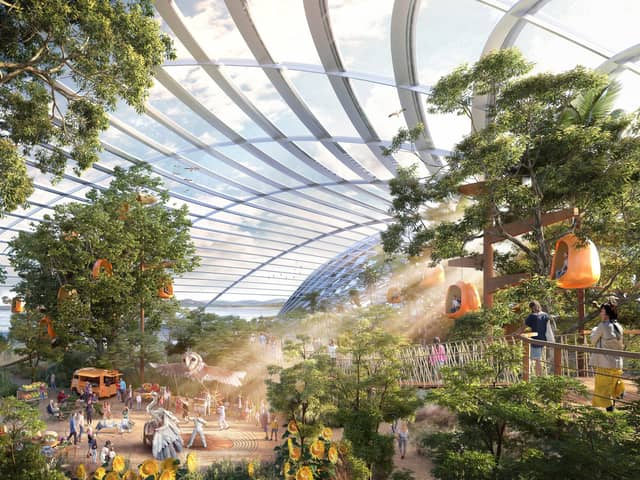 A new CGI shows how the interior of Eden Project North could look.