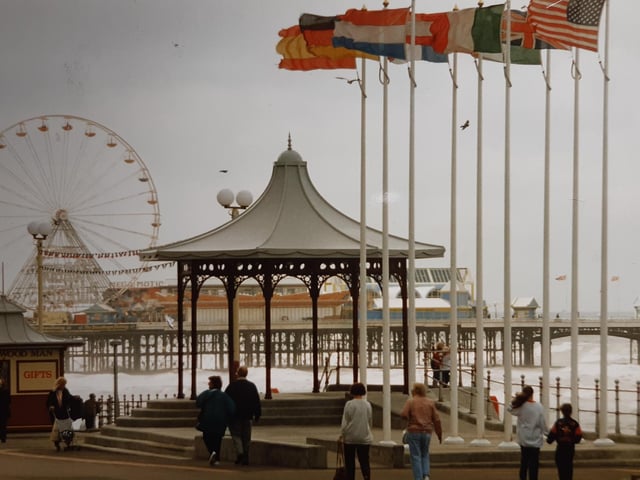 The flags were flying in this seafront picture
