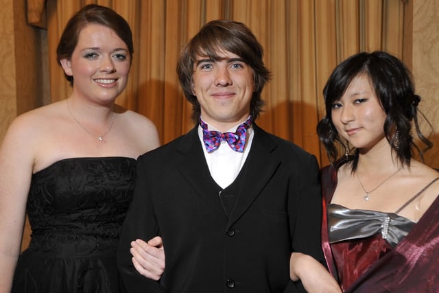 Rossall School ball at the Imperial Hotel, Blackpool - Elizabeth Cassidy, Peter Green and Meg Giangova.