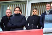 The meeting was attended by owner Simon Sadler, centre, director Brett Gerrity, left, and chief executive Ben Mansford, right