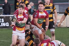 Ben Gould (left) made his debut against Sheffield Tigers in Fylde’s last match five weeks ago  Picture: CHRIS FARROW/FYLDE RFC