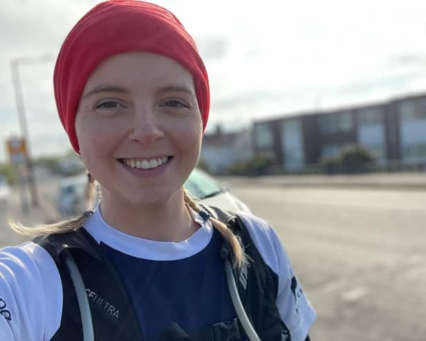 Star Bickerstaff, 29-years-old, from St Annes, on her 103-mile run to Blind Veterans UK’s Llandudno Centre of Wellbeing