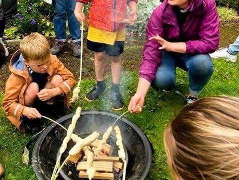 Rev Naomi Barraclough leads children’s ‘Roots and Shoots’ event which took place during the week