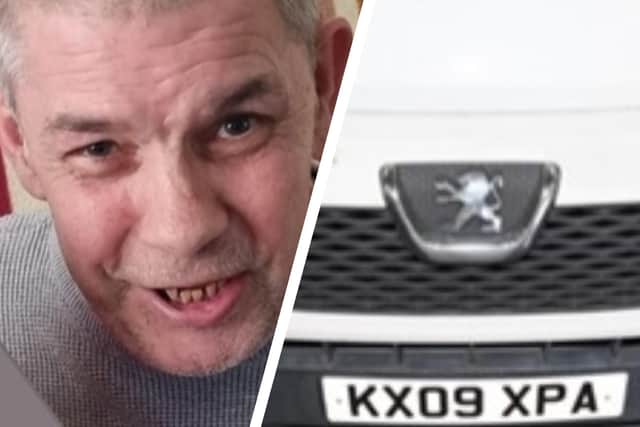 Police investigating the disappearance of Eddie Forrester want to know where this Peugeot Boxer van - registration KX09 XPA - was between between 6am on 2nd September and 1am on 4th September