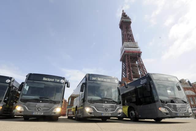 Blackpool's fleet of cleaner diesel buses like these are set to be replaced by electric versions by Blackpool Transport following a £20m grant