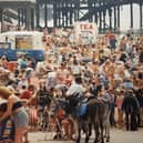 Jam packed - the beach on a hot day in the 90s