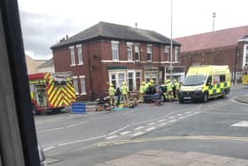 One person had to be cut out of a car following a two-vehicle collision in Poulton Road, Fleetwood (Credit: Keith Hallam)