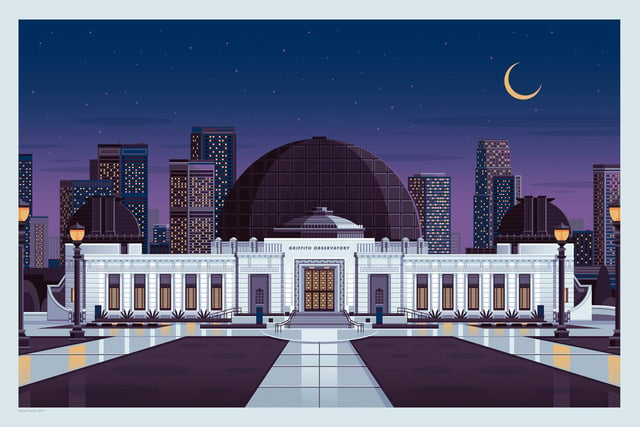 The landmark Griffith Observatory, as pictured by George Townley.
