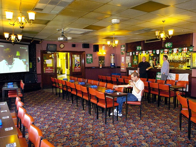 The main bar at Blackpool Trades and Social Club, Chadwick Street