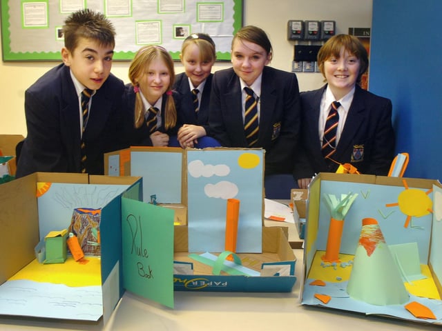 Year 7 pupils at Palatine High School in Blackpool are being helped with the transition from junior school by having some of their lessons in the Designated Interactive Area.
Pupils with their pirate island models