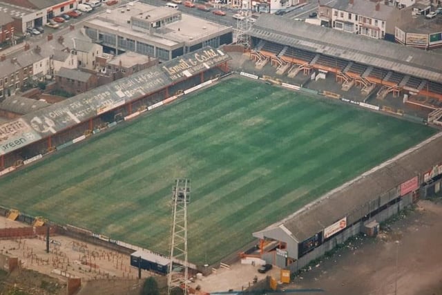 Bloomfield Road - home of Blackpool Football Club as it was in the 90s