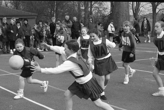 Sporting youngsters from around the region converged on St Michael's school in Kirkham for a battle to decide the top netball team in the area. Wesham School, Kirkham, emerged as the winners. Pictured: Players from The Willows RC School, Kirkham, taking on the tournament's eventual runners-up, St Michael's
