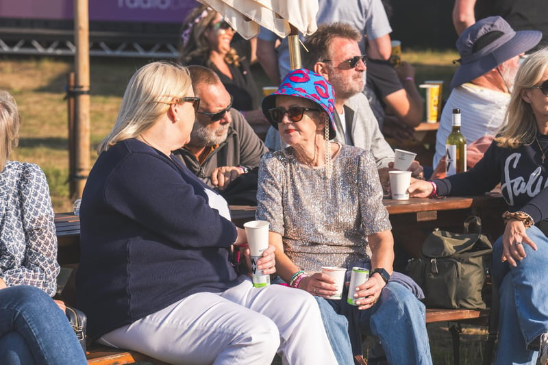 Enjoying a sunny Thursday night at the festival