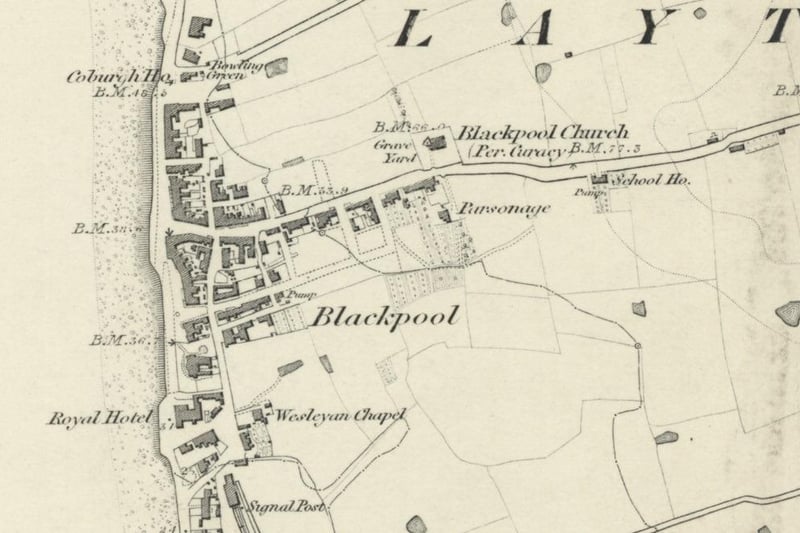This image of an Ordnance Survey map shows some of the streets we have looked at. It's how Blackpool was between 1940 and 1880