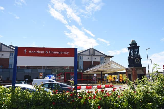 Outside the Emergency Department (A&E) at Blackpool Victoria Hospital during the coronavirus pandemic