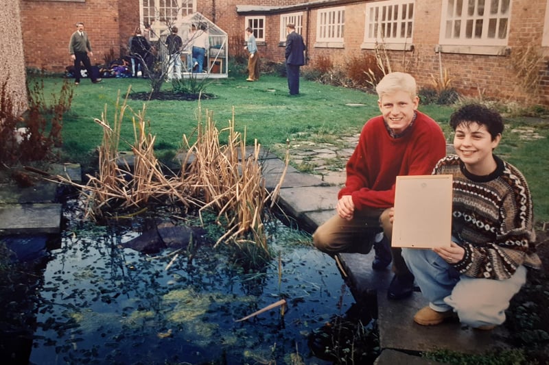 Eco kids were leading the way in a conservation campaign in 1990. Pictured are Gareth Owens and Helen Nolan